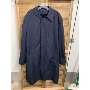 VTG Botony 500 Fleece Lined Trench Coat Men's Size 46 Long Navy Blue